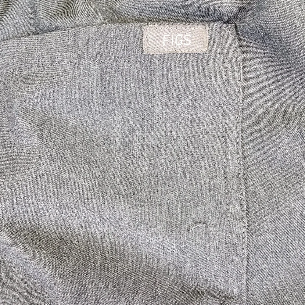 FIGS Heather Gray Scrub Pants Straight Leg Teal Drawstring‎ Mens L/T 31 Inseam